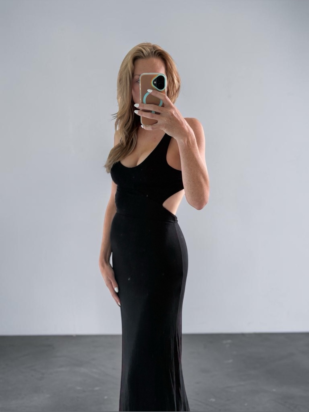 Sleeveless Black Cutout Maxi Dress